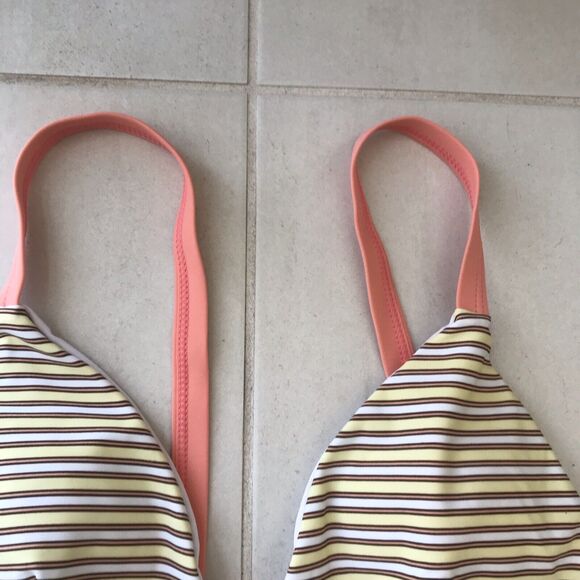 Cupshe Swim Women Sz S/M Bikini Set Padded Top Striped Swimwear NWOT - Picture 3 of 9